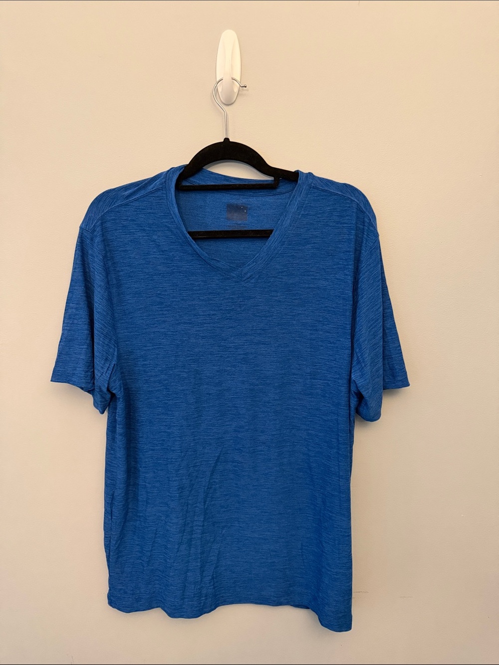 Men's Blue V-Neck Shirt - Lightweight Casual Tee